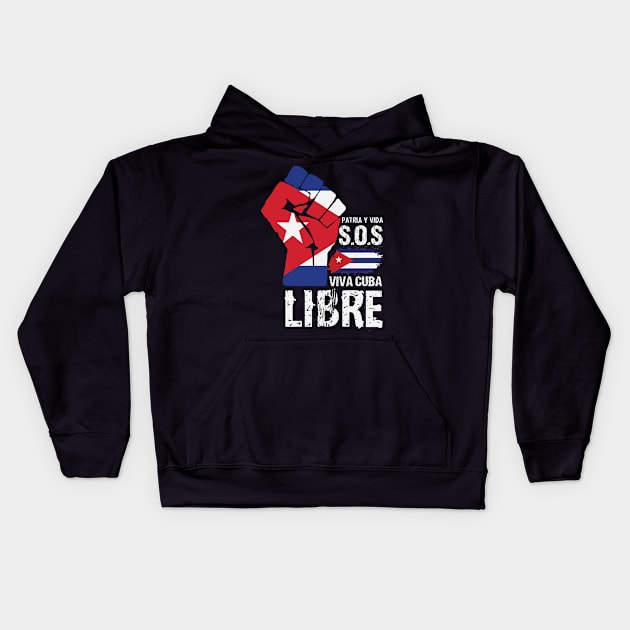 Viva Cuba Libre! Patria Y Vida! Kids Hoodie by HROC Gear & Apparel